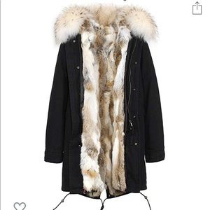 Gorgeous like new black parka with real fur hood!